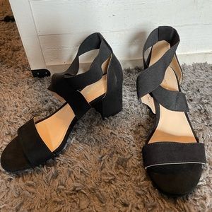 Black strapy heels size 6.5